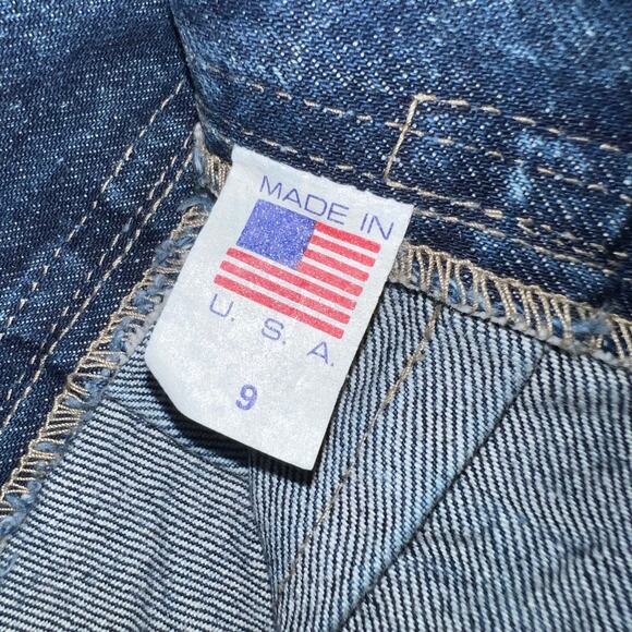 Vintage 80s High Rise  Acid Wash Denim Pencil slit Skirt Size 9 juniors pleated - Picture 4 of 7